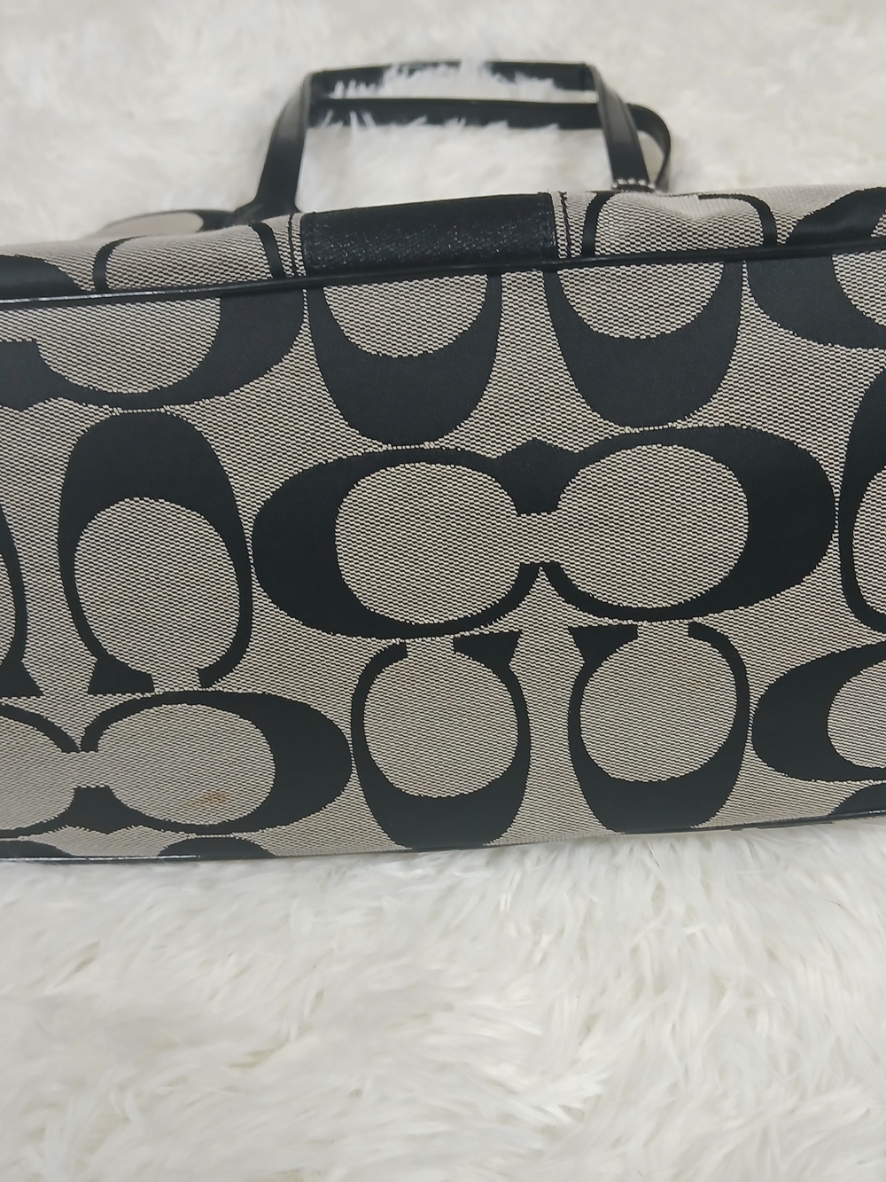 Coach Signature Canvas Black Tote Bag - Picture 5 of 8